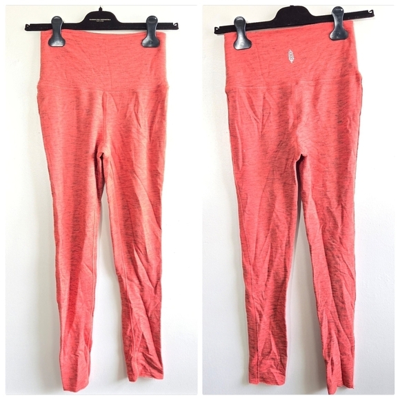 New Free People Movement High-Waisted Coral Leggings NWOT Small - Picture 1 of 12